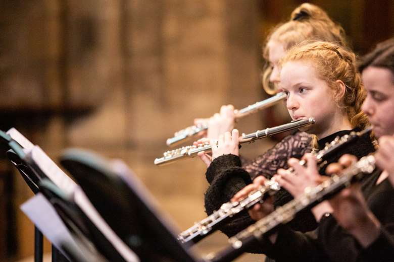 Flute teachers at St Mary's, Edinburgh, have come up with an ingenious Covid-secure solution