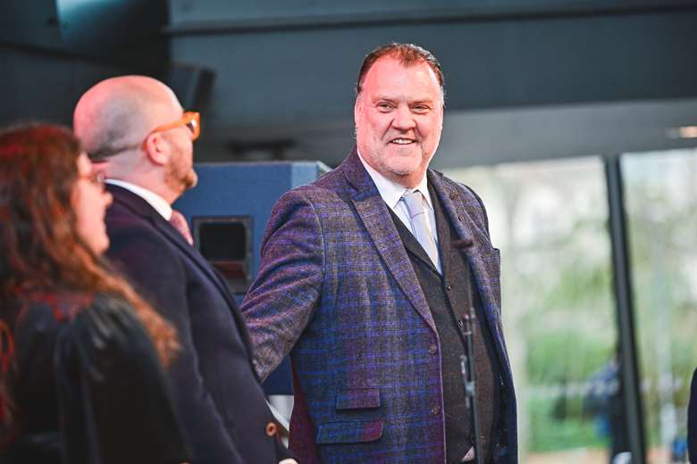 Sir Bryn Terfel with RWCMD director of music Tim Rhys-Evans. © Kirsten McTernan