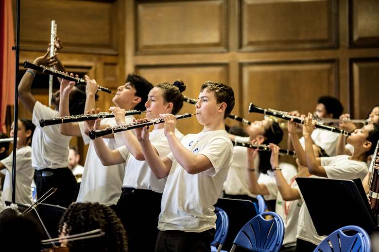 With 52% of its students living in the lowest 20% on the national Income Deprivation Affecting Children Index, Nucleo provides all its participants with instruments for free, along with a programme of activities (Image courtesy of Nucleo)