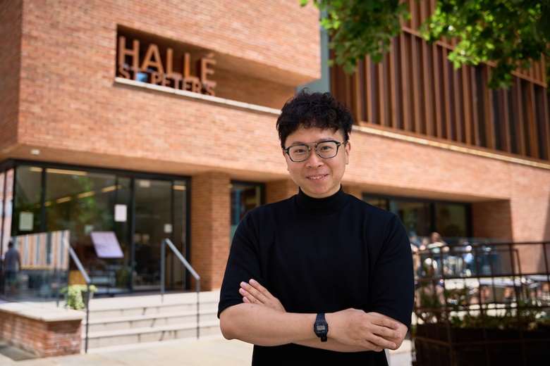 Kahchun Wong pictured outside Hallé St Peter’s, Ancoats © Tom Stephens/Hallé