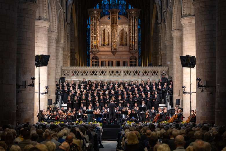 The Three Choirs Festival Chorus performed Elgar's The Apostles alongside the Philharmonia Orchestra to close the 2023 edition of the festival. © James O'Driscoll