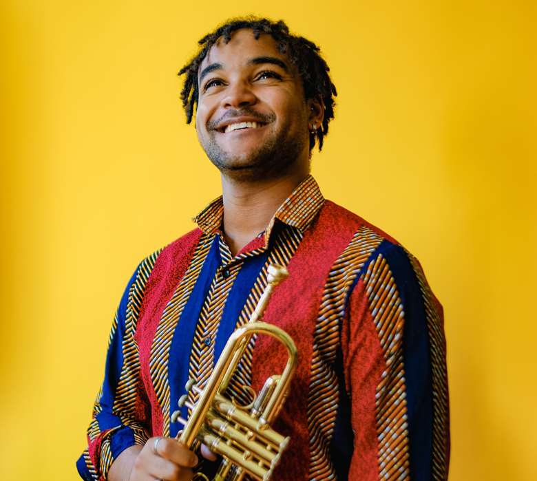 Trumpet player Aaron Azunda Akugbo (pictured) will join harpist Milo Harper for a programme of unique arrangements of their favourite duets © Olivia Da Costa